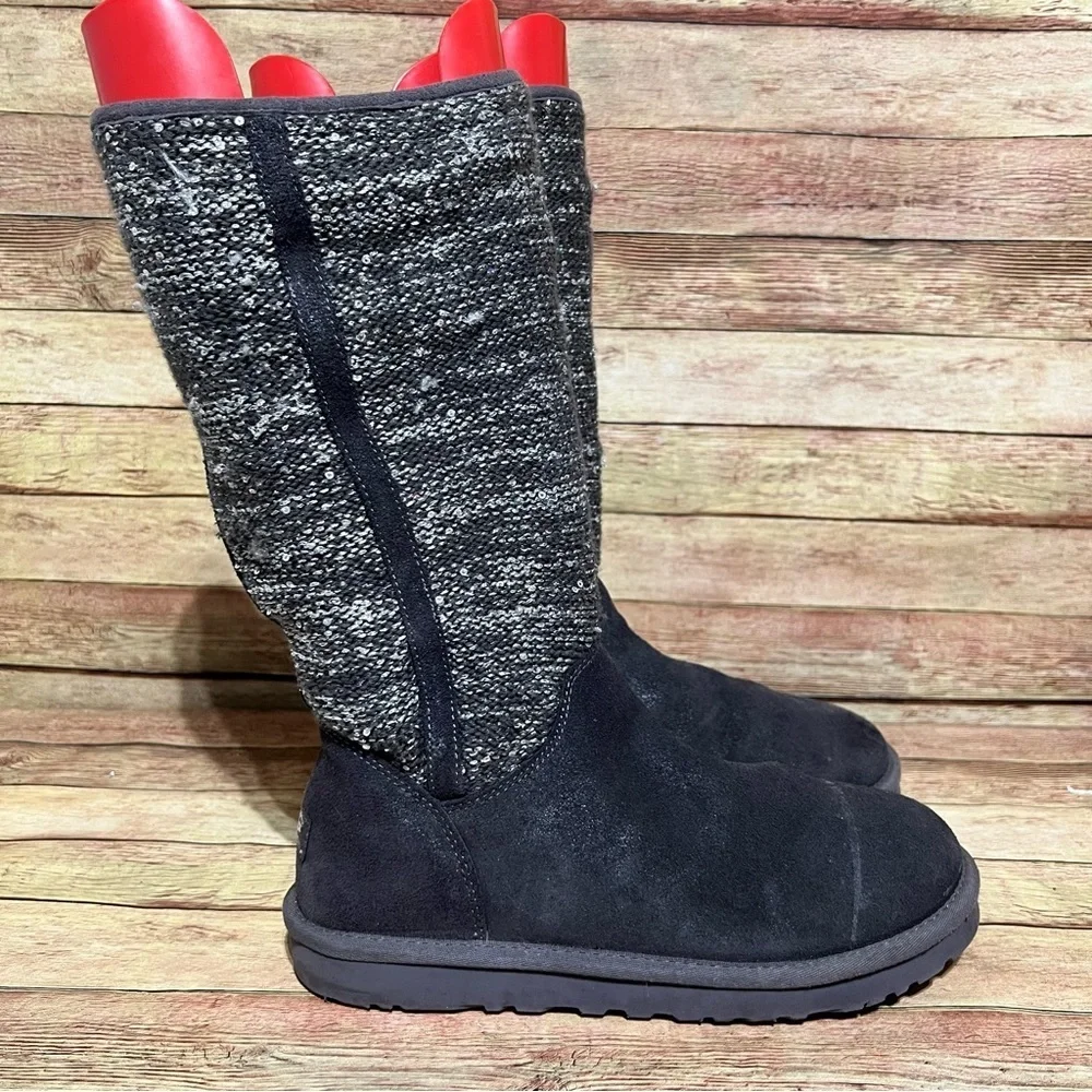 Ugg Grey Whipstitch Trim Boots